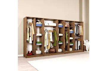 Olera Hjørnegarderobe 340x180 cm - Natur - Oppbevaring - Klesoppbevaring - Garderober & garderobesystem - Garderobeskap & klesskap
