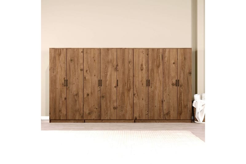 Olera Hjørnegarderobe 340x180 cm - Natur - Oppbevaring - Klesoppbevaring - Garderober & garderobesystem - Garderobeskap & klesskap