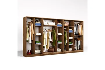 Olera Hjørnegarderobe 340x180 cm - Natur - Oppbevaring - Klesoppbevaring - Garderober & garderobesystem - Garderobeskap & klesskap
