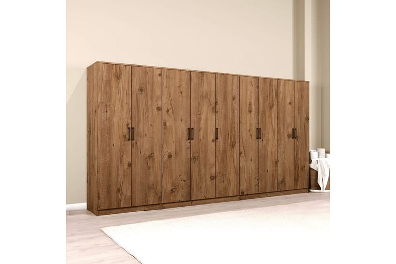 Olera Hjørnegarderobe 340x180 cm - Natur - Oppbevaring - Klesoppbevaring - Garderober & garderobesystem