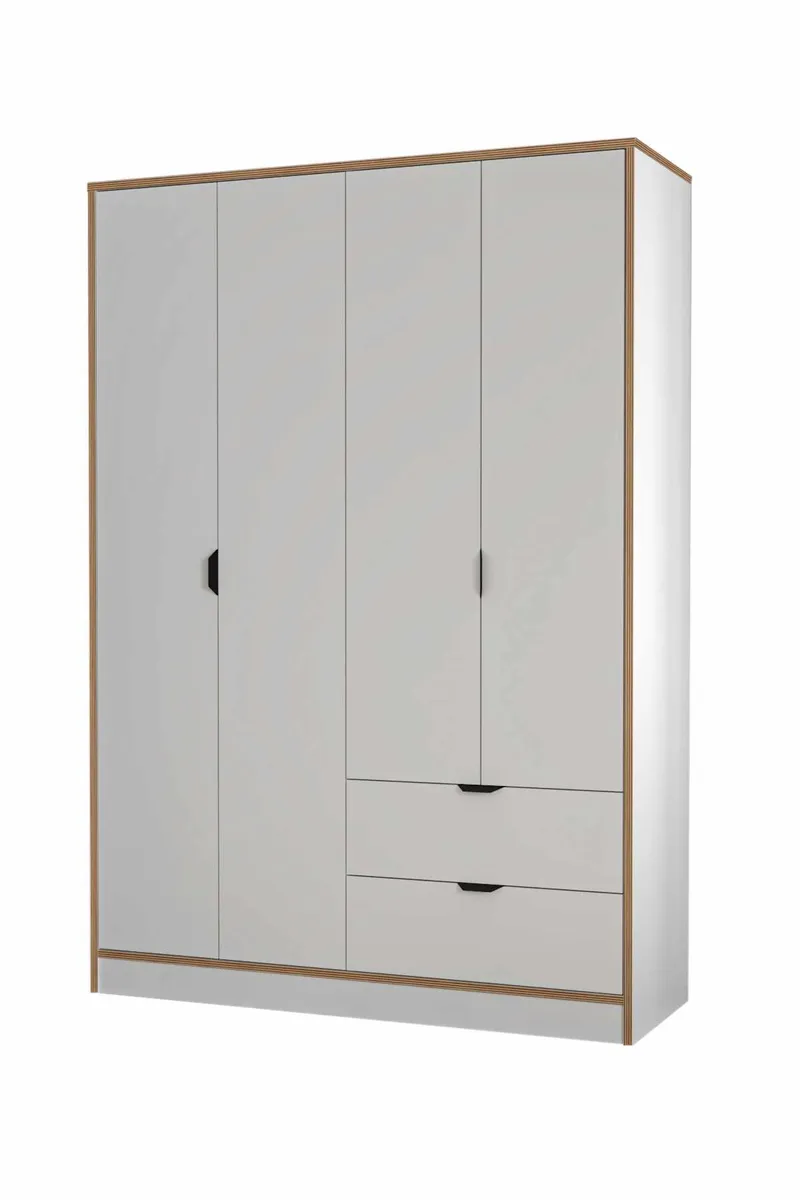 Olyros garderobe 145x182 cm - Hvit - Oppbevaring - Klesoppbevaring - Garderober & garderobesystem - Garderobeskap & klesskap