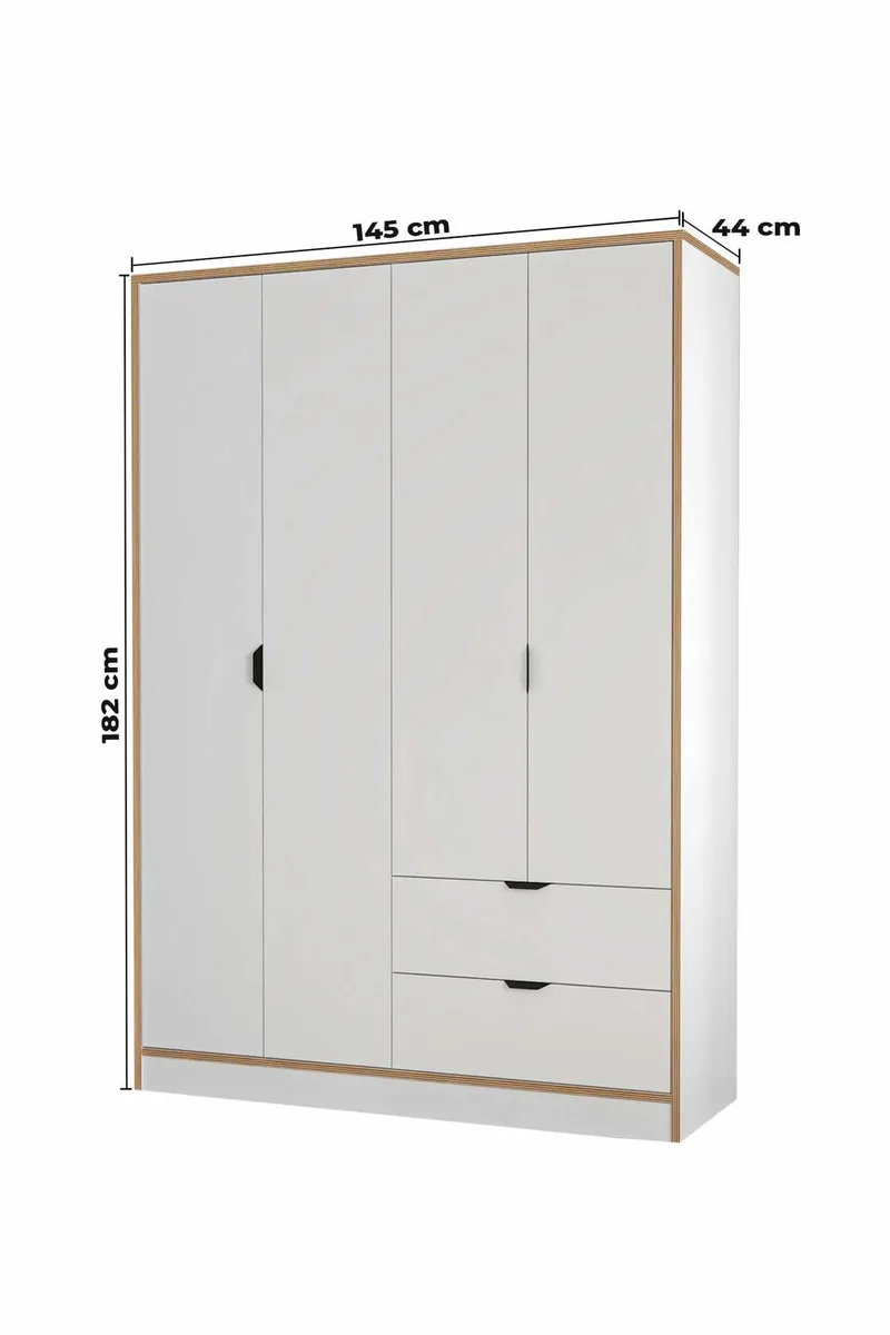 Olyros garderobe 145x182 cm - Hvit - Oppbevaring - Klesoppbevaring - Garderober & garderobesystem - Garderobeskap & klesskap