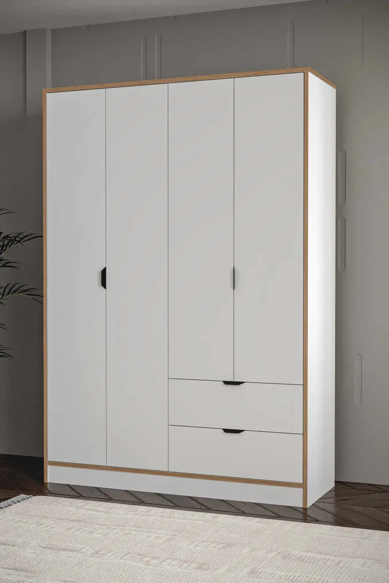 Olyros garderobe 145x182 cm - Hvit - Oppbevaring - Klesoppbevaring - Garderober & garderobesystem - Garderobeskap & klesskap