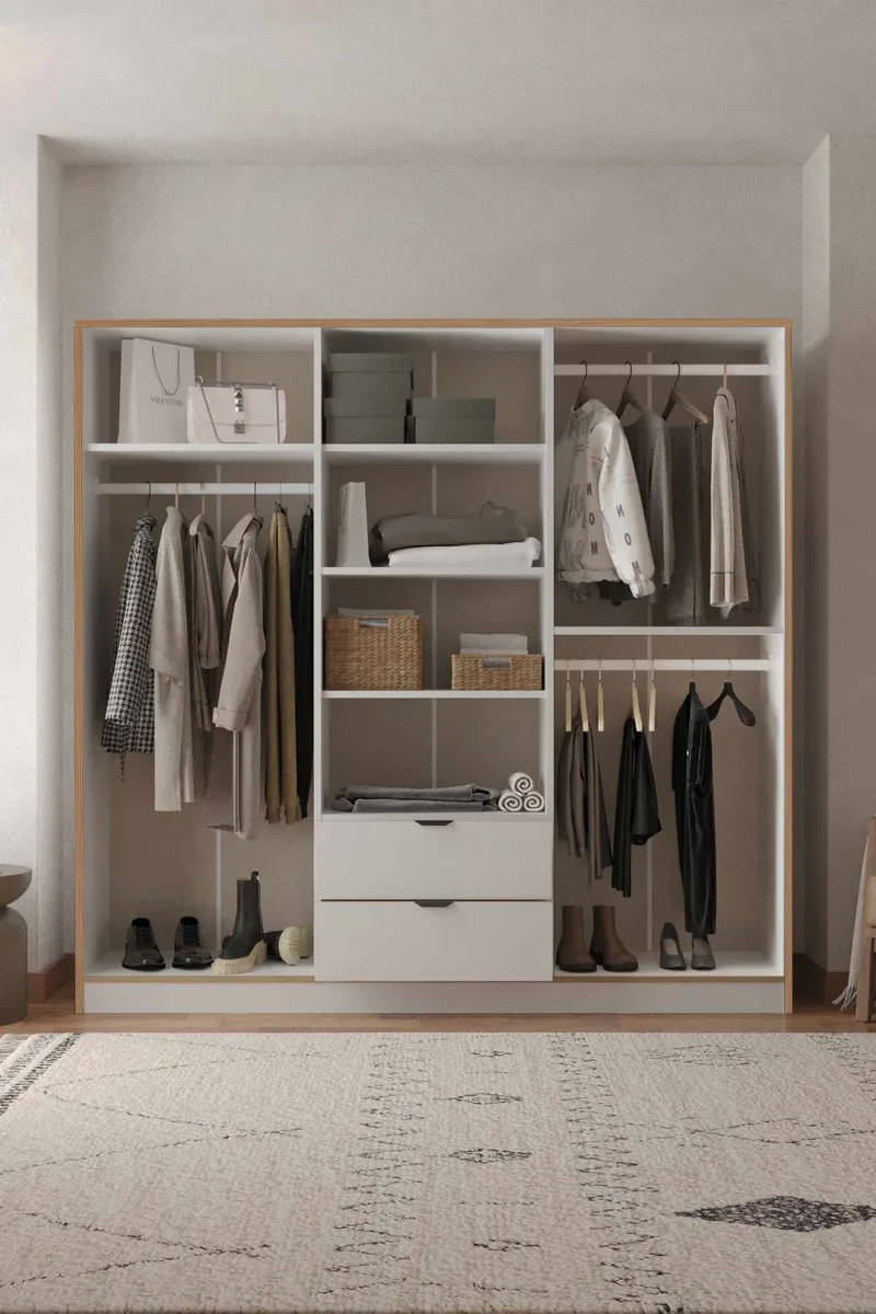 Olyros garderobe 190x182 cm - Hvit - Oppbevaring - Klesoppbevaring - Garderober & garderobesystem - Garderobeskap & klesskap