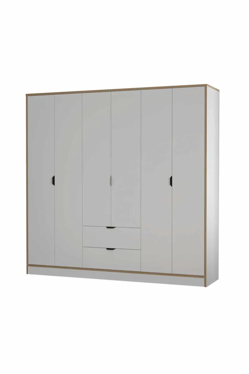 Olyros garderobe 190x182 cm - Hvit - Oppbevaring - Klesoppbevaring - Garderober & garderobesystem - Garderobeskap & klesskap