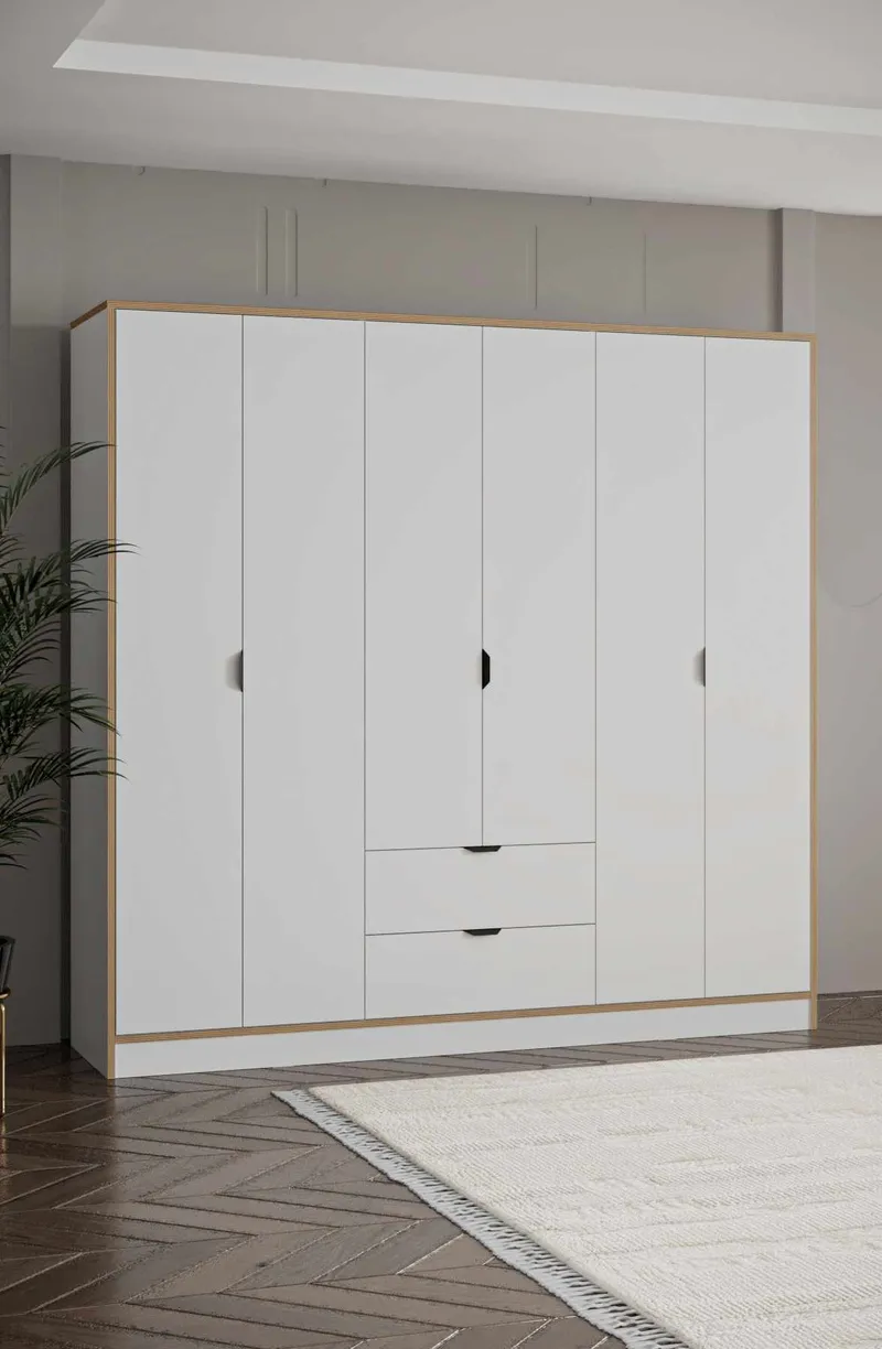 Olyros garderobe 190x182 cm - Hvit - Oppbevaring - Klesoppbevaring - Garderober & garderobesystem - Garderobeskap & klesskap