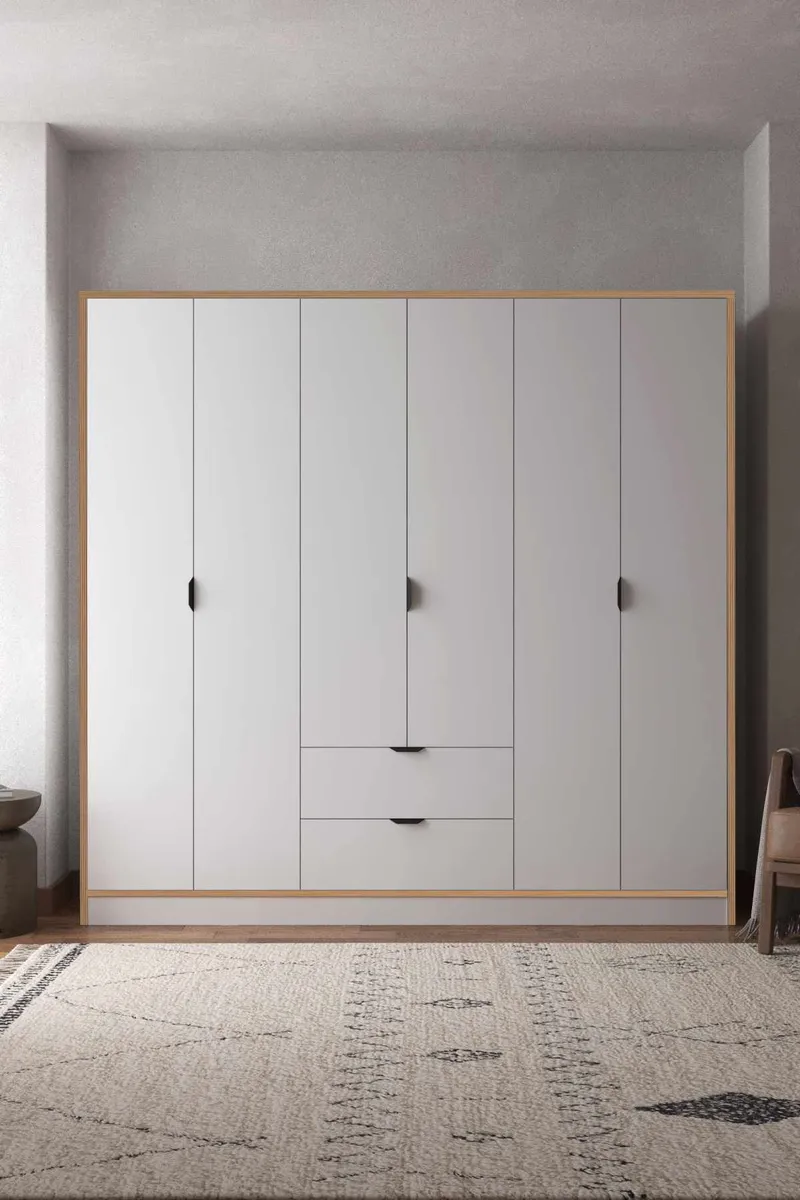 Olyros garderobe 190x182 cm - Hvit - Oppbevaring - Klesoppbevaring - Garderober & garderobesystem - Garderobeskap & klesskap