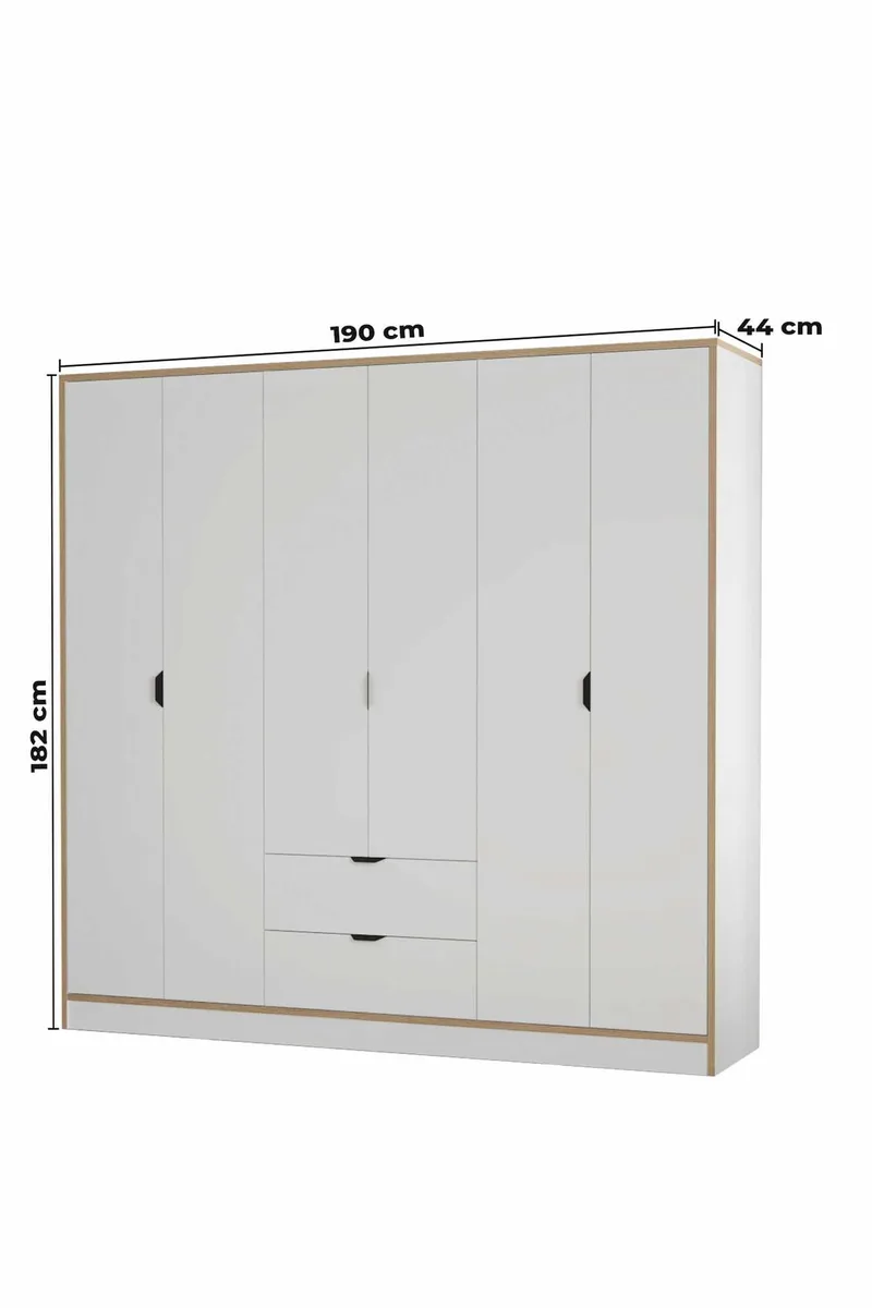 Olyros garderobe 190x182 cm - Hvit - Oppbevaring - Klesoppbevaring - Garderober & garderobesystem - Garderobeskap & klesskap