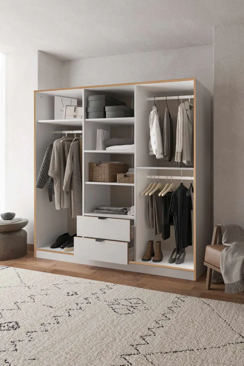 Olyros garderobe 190x182 cm - Hvit - Oppbevaring - Klesoppbevaring - Garderober & garderobesystem - Garderobeskap & klesskap