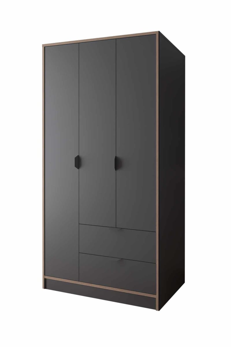 Olyros garderobe 97x182 cm - Antrasitt - Oppbevaring - Klesoppbevaring - Garderober & garderobesystem - Garderobeskap & klesskap