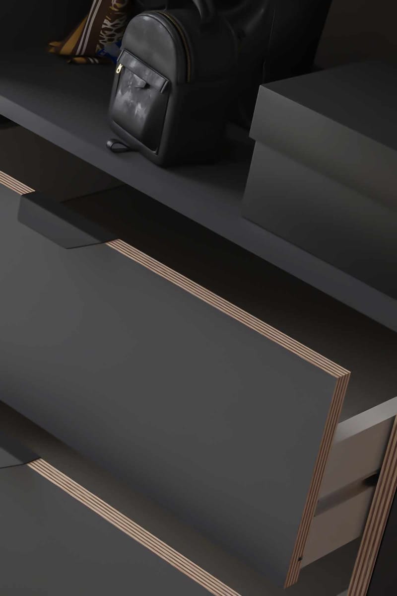 Olyros garderobe 97x182 cm - Antrasitt - Oppbevaring - Klesoppbevaring - Garderober & garderobesystem - Garderobeskap & klesskap