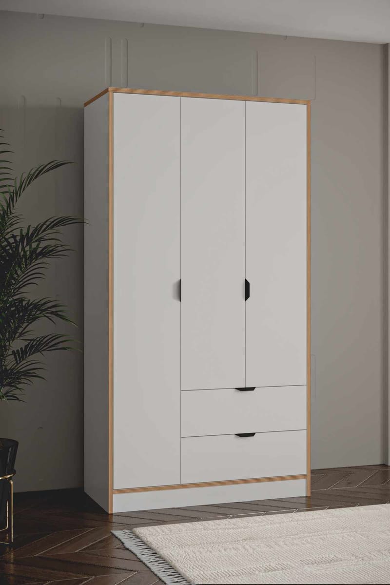 Olyros garderobe 97x182 cm - Hvit - Oppbevaring - Klesoppbevaring - Garderober & garderobesystem - Garderobeskap & klesskap