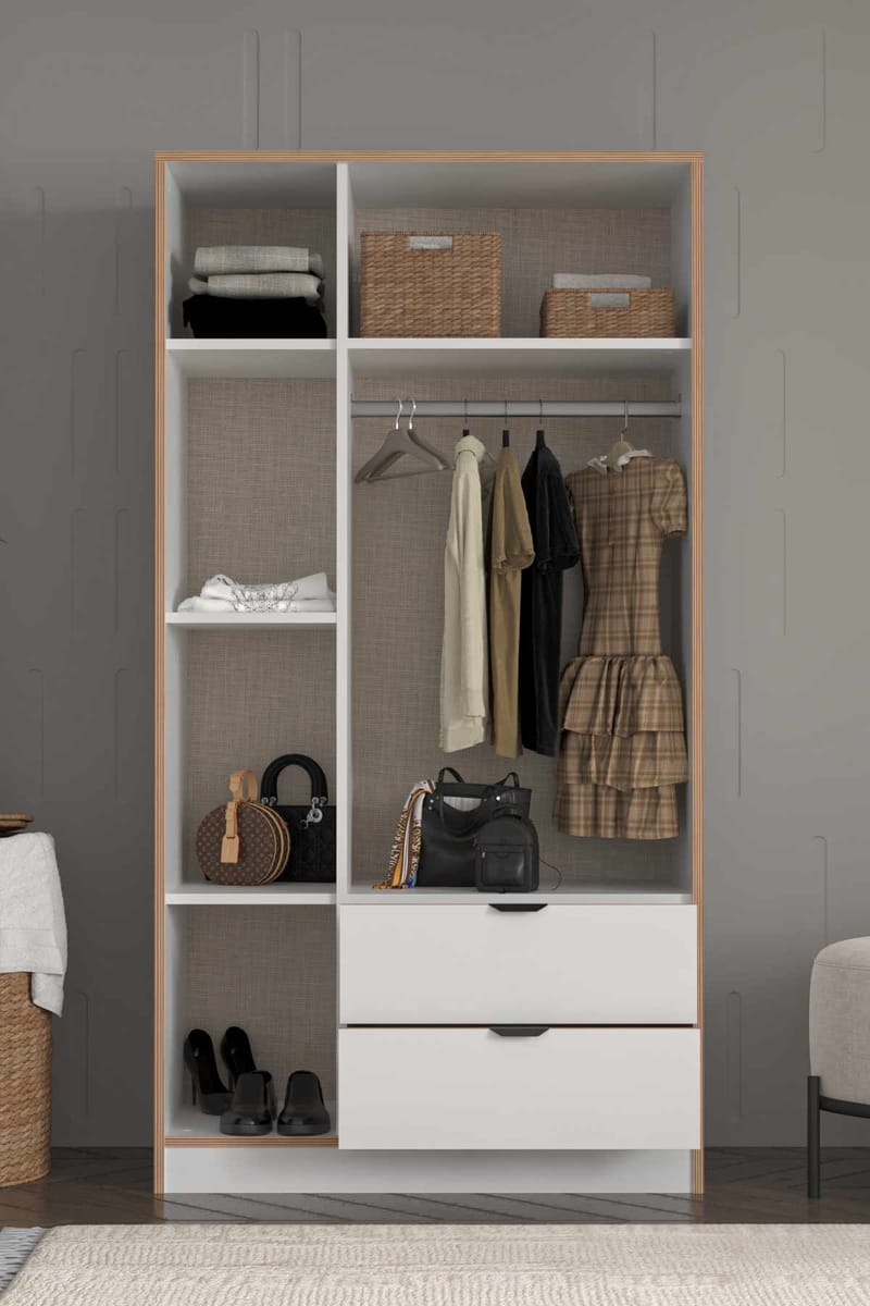 Olyros garderobe 97x182 cm - Hvit - Oppbevaring - Klesoppbevaring - Garderober & garderobesystem - Garderobeskap & klesskap