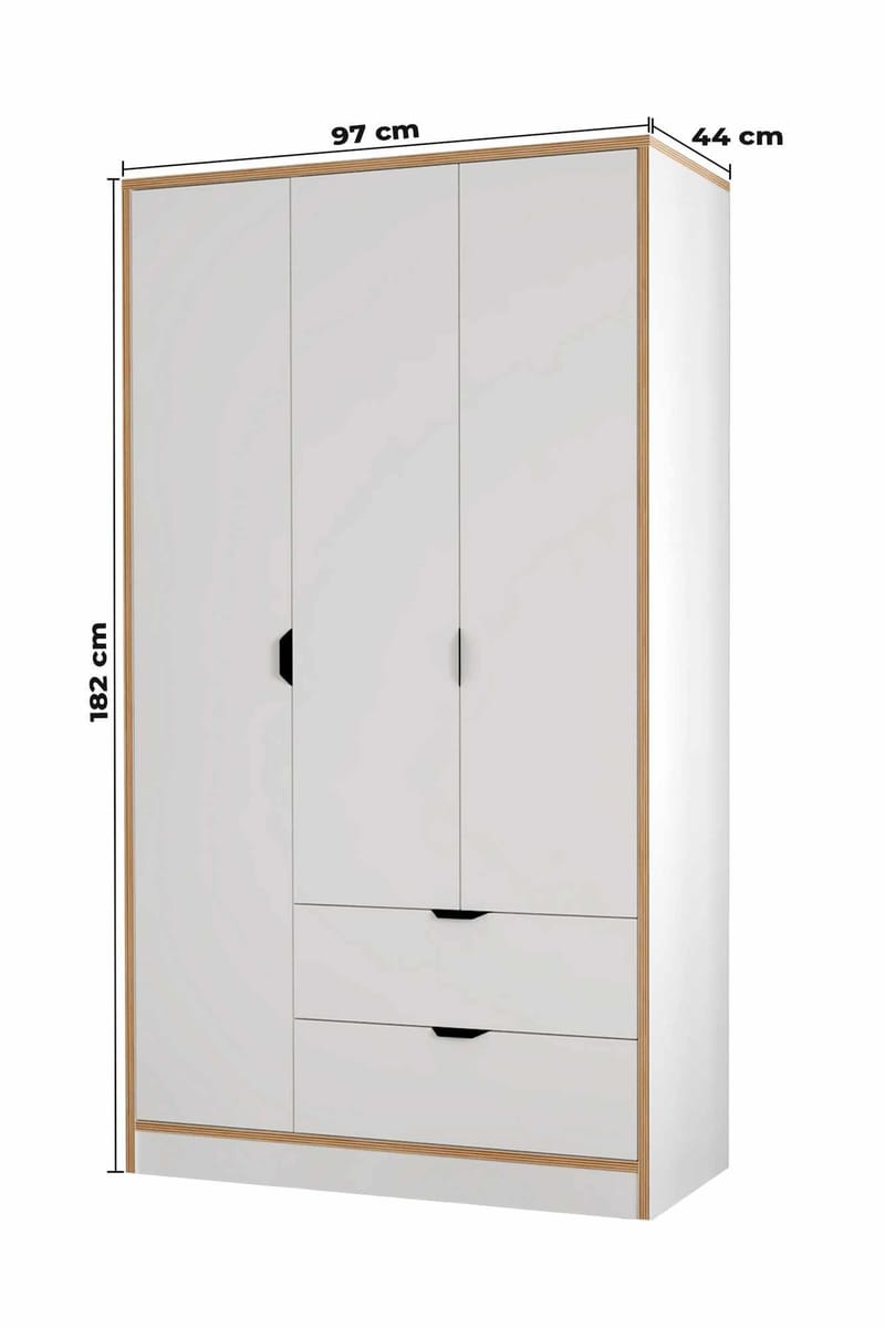 Olyros garderobe 97x182 cm - Hvit - Oppbevaring - Klesoppbevaring - Garderober & garderobesystem - Garderobeskap & klesskap