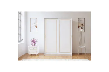 Olyven Garderobe 140x190 cm - Matt Hvit - Oppbevaring - Klesoppbevaring - Garderober & garderobesystem