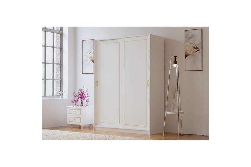 Olyven Garderobe 140x190 cm - Matt Hvit - Oppbevaring - Klesoppbevaring - Garderober & garderobesystem