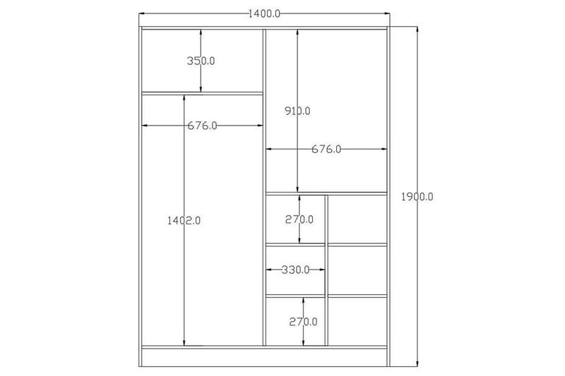 Olyven Garderobe 140x190 cm - Matt Hvit - Oppbevaring - Klesoppbevaring - Garderober & garderobesystem