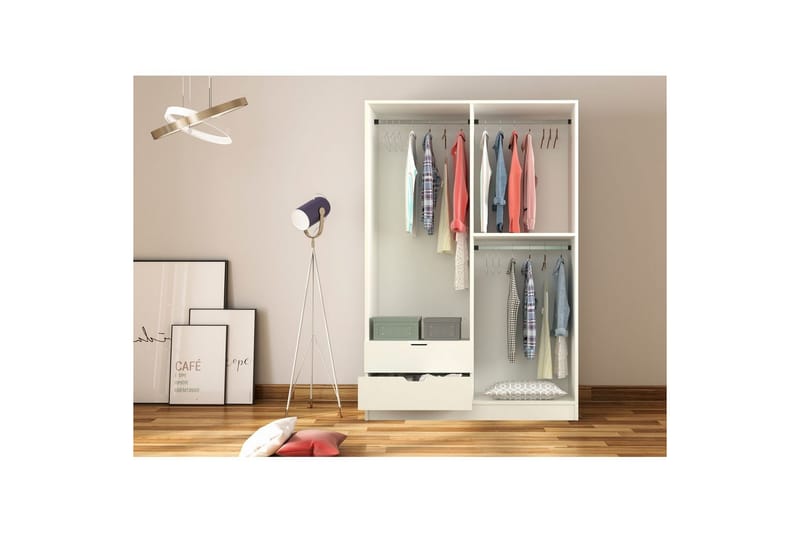 Omrin Garderobe 120x180 cm - Matt Hvit - Oppbevaring - Klesoppbevaring - Garderober & garderobesystem