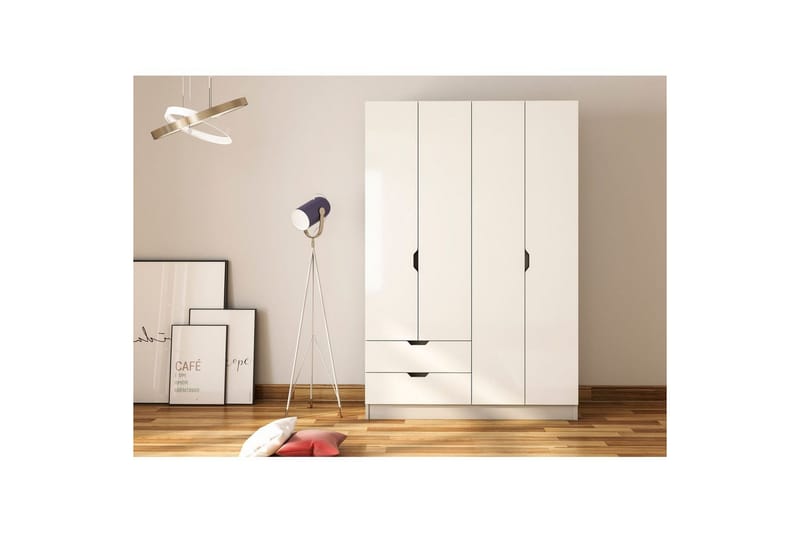 Omrin Garderobe 120x180 cm - Matt Hvit - Oppbevaring - Klesoppbevaring - Garderober & garderobesystem