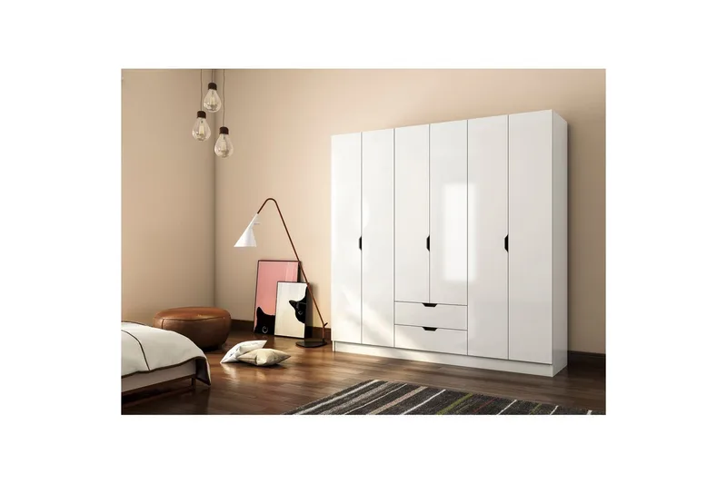 Omrin Garderobe 180x180 cm - Matt Hvit - Oppbevaring - Klesoppbevaring - Garderober & garderobesystem