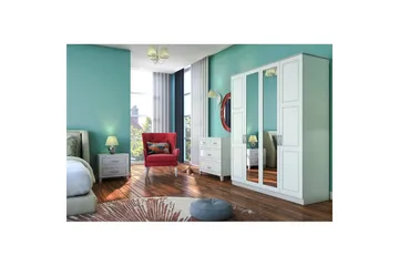Orlenis Garderobe 140x184 cm - Matt Hvit - Oppbevaring - Klesoppbevaring - Garderober & garderobesystem