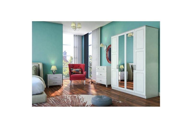 Orlenis Garderobe 140x184 cm - Matt Hvit - Oppbevaring - Klesoppbevaring - Garderober & garderobesystem