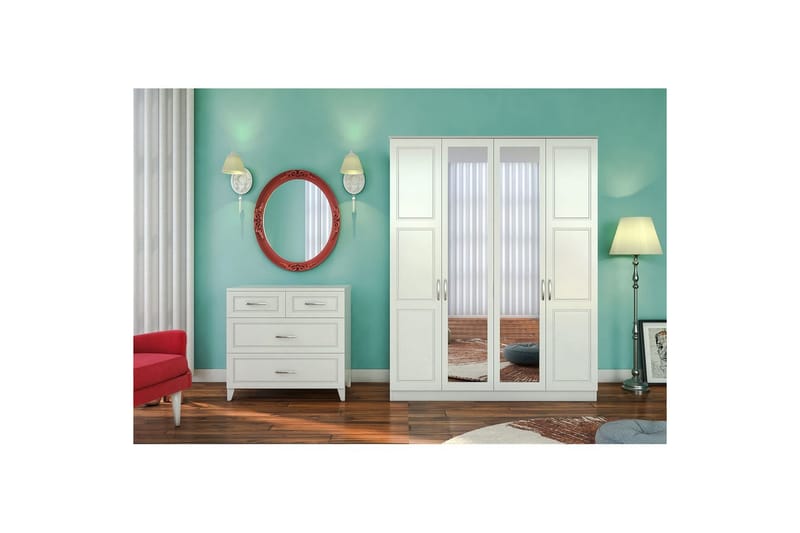 Orlenis Garderobe 140x184 cm - Matt Hvit - Oppbevaring - Klesoppbevaring - Garderober & garderobesystem