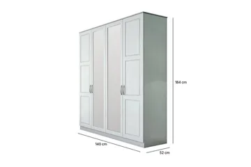 Orlenis Garderobe 140x184 cm - Matt Hvit - Oppbevaring - Klesoppbevaring - Garderober & garderobesystem