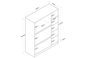 Ostin Garderobe 55x145 cm - Hvit - Oppbevaring - Klesoppbevaring - Garderober & garderobesystem