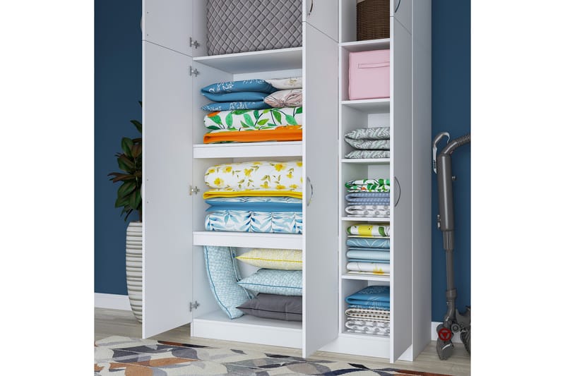 Ostin Garderobe 6 Skap 55x145 cm - Hvit - Garderober & garderobesystem - Garderobeskap & klesskap