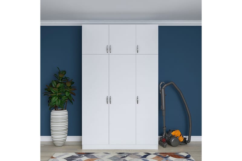 Ostin Garderobe 6 Skap 55x145 cm - Hvit - Oppbevaring - Klesoppbevaring - Garderober & garderobesystem
