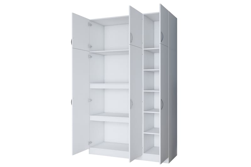 Ostin Garderobe 6 Skap 55x145 cm - Hvit - Garderober & garderobesystem - Garderobeskap & klesskap