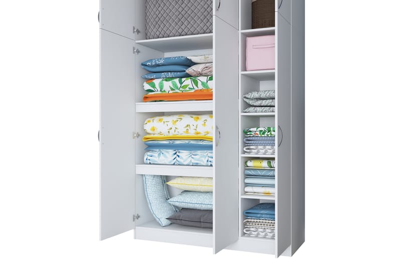 Ostin Garderobe 6 Skap 55x145 cm - Hvit - Garderober & garderobesystem - Garderobeskap & klesskap