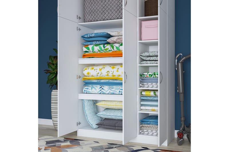 Ostin Garderobe 6 Skap 55x145 cm - Hvit - Oppbevaring - Klesoppbevaring - Garderober & garderobesystem
