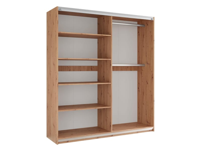 Osval Garderobeskapeskap med speil 203x215 cm - Brun/Svart - Oppbevaring - Klesoppbevaring - Garderober & garderobesystem