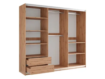 Osval Garderobeskapeskap med speil 250x215 cm - Brun/Svart - Oppbevaring - Klesoppbevaring - Garderober & garderobesystem