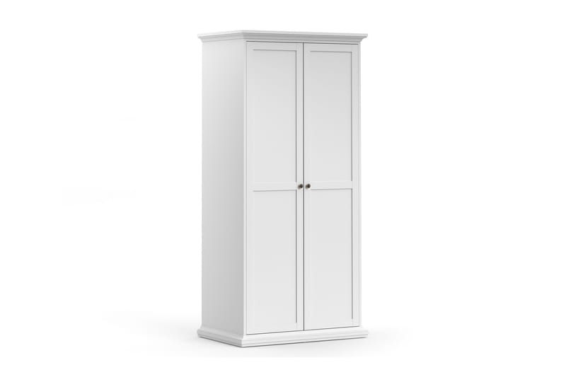 Paris Garderobe 96 cm 2 Dører - Hvit - Oppbevaring - Klesoppbevaring - Garderober & garderobesystem