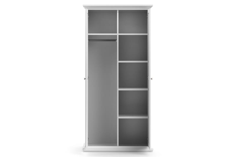Paris Garderobe 96 cm 2 Dører - Hvit - Oppbevaring - Klesoppbevaring - Garderober & garderobesystem