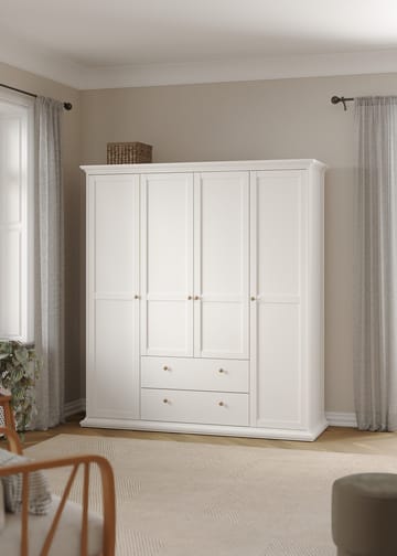 Paris Garderobe med 4 dører og 2 skuffer 181x61x201 cm - Oppbevaring - Klesoppbevaring - Garderober & garderobesystem - Garderobeskap & klesskap