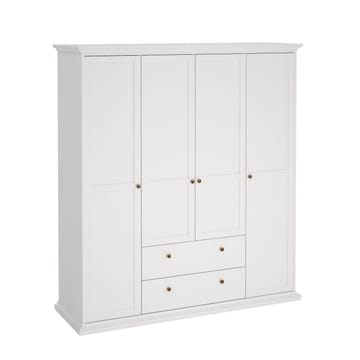 Paris Garderobe med 4 dører og 2 skuffer 181x61x201 cm - Oppbevaring - Klesoppbevaring - Garderober & garderobesystem - Garderobeskap & klesskap