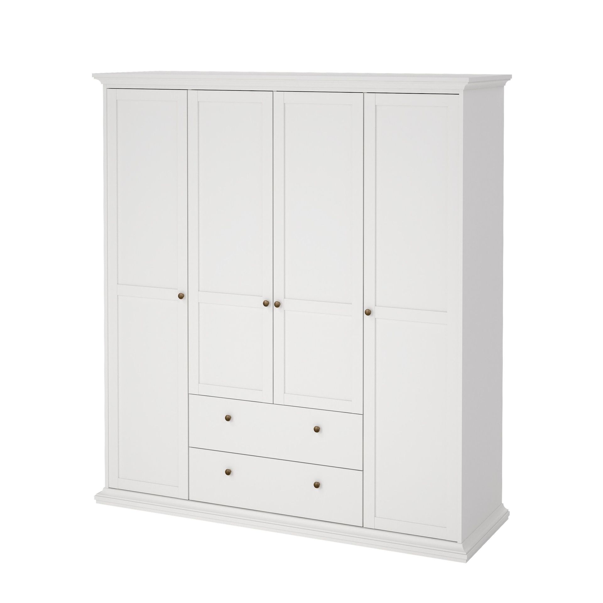 Paris Garderobe med 4 dører og 2 skuffer 181x61x201 cm -