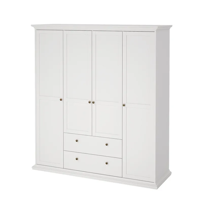Paris Garderobe med 4 dører og 2 skuffer 181x61x201 cm, undefined