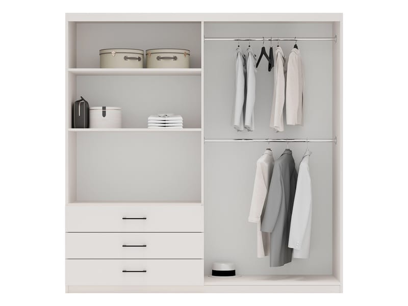 Pekin Garderobeskap med Speil 215 cm - Oppbevaring - Klesoppbevaring - Garderober & garderobesystem