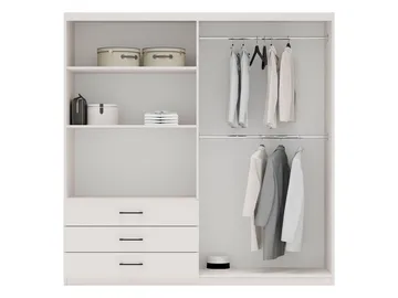 Pekin Garderobeskap med Speil og Oppbevaring 215 cm i Tre - Beige - Oppbevaring - Klesoppbevaring - Garderober & garderobesystem