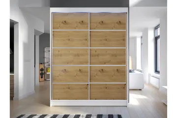 Pickering Garderobe 150x200 cm - Hvit/Brun - Oppbevaring - Klesoppbevaring - Garderober & garderobesystem