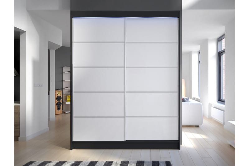 Pickering Garderobe 150x200 cm - Svart Og Hvitt - Oppbevaring - Klesoppbevaring - Garderober & garderobesystem