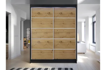 Pickering Garderobe 150x200 cm - Svart/Brun - Oppbevaring - Klesoppbevaring - Garderober & garderobesystem
