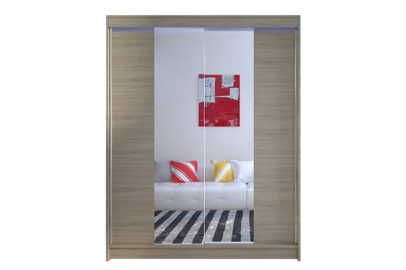 Pickering Garderobe med Speil 150x200 cm, Beige