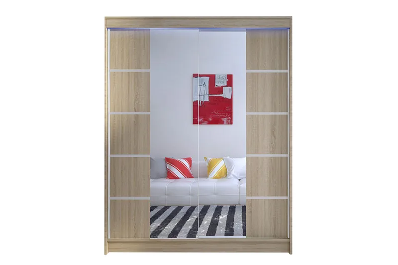Beige Pickering Garderobe med Speil 150x200 cm