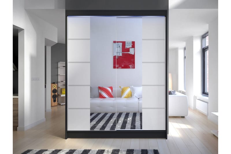 Pickering Garderobe Med Speil 150x200 cm - Brun - Oppbevaring - Klesoppbevaring - Garderober & garderobesystem